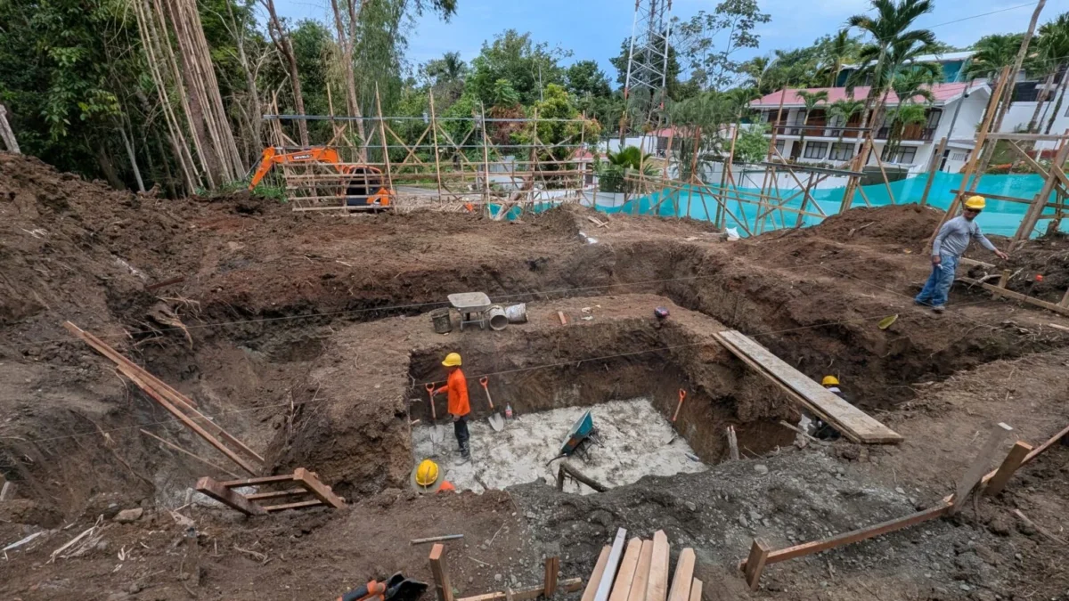 Construction workers begin site preparation and foundation work for luxury Villa 4 at Manuel Antonio Tree House Villas in Costa Rica.